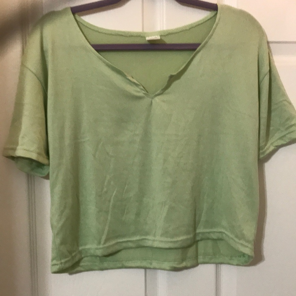 green crop top